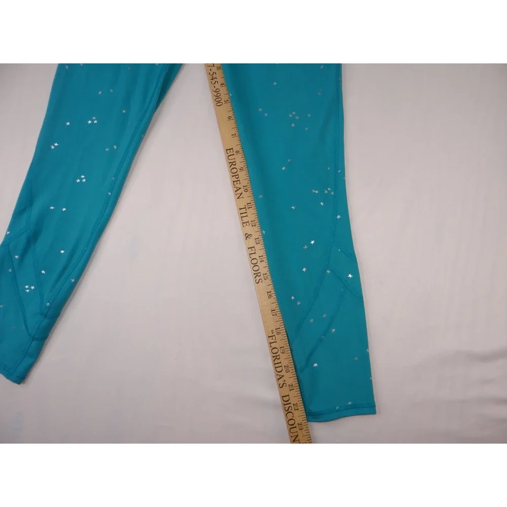 All In Motion Teal Star‎ Print Athleisure Leggings Youth Size XL 14 16
